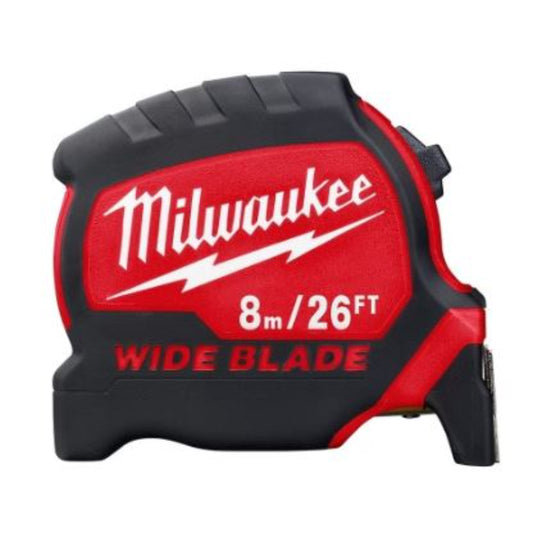 Milwaukee Tool 8 m/26 ft. x 1.3 -inch Wide Blade Tape Measure with 17 ft. Reach